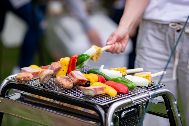 ウッドデッキでBBQ
